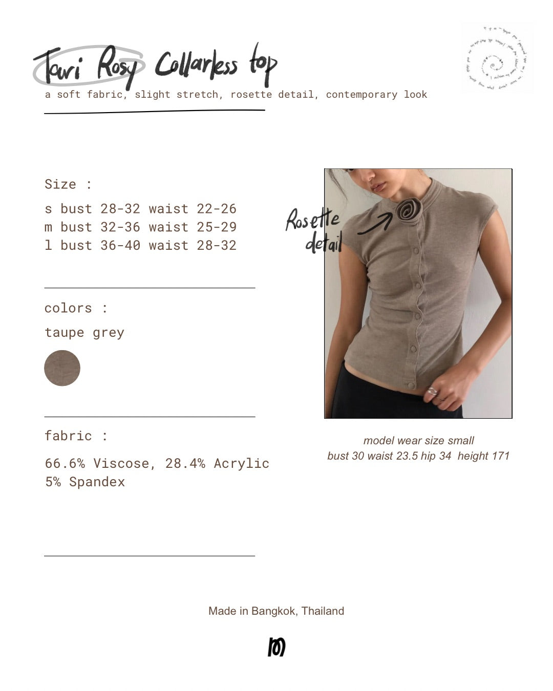 TARI ROSY—COLLARLESS TOP