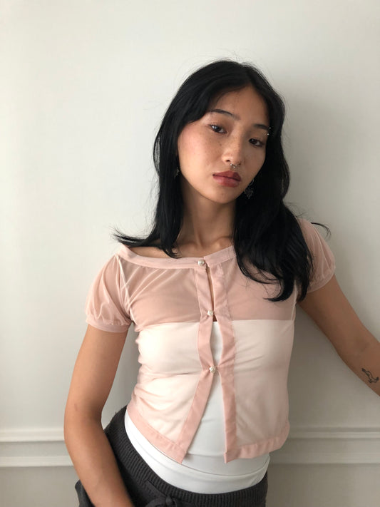 DAPHNE BLUSH—SHEER PEACH TOP