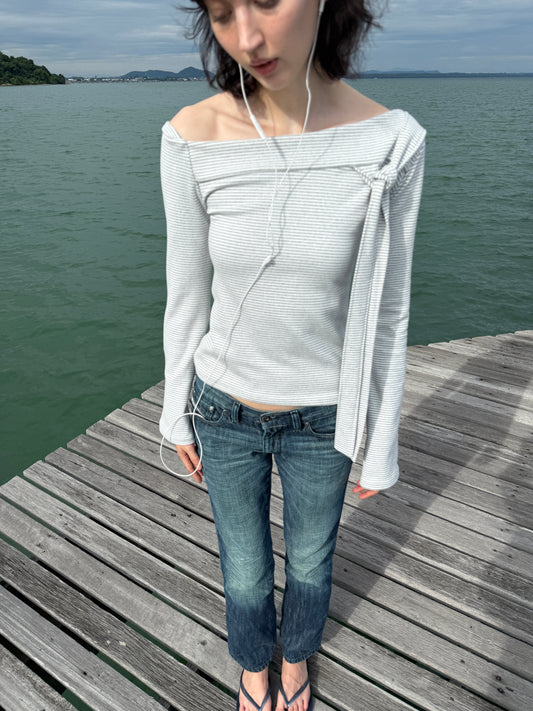 MALE—LOOP TIE LONG SLEEVE BLOUSE