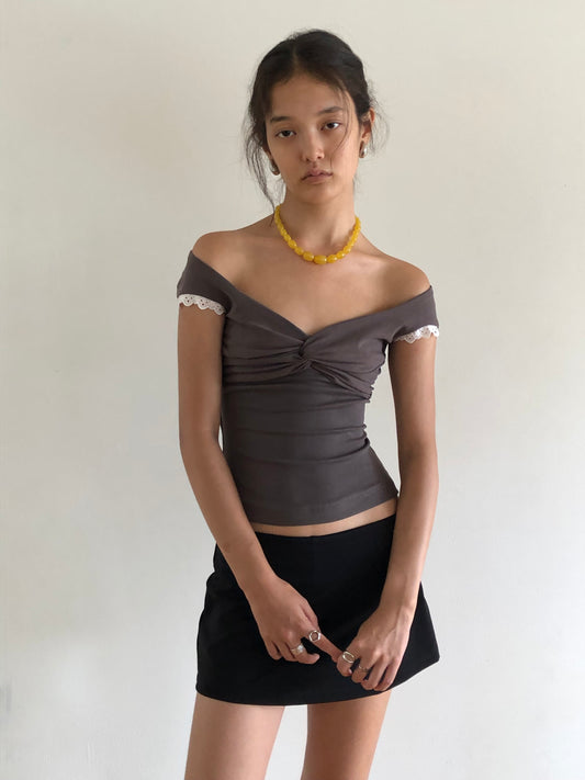 MILA LACE—DRAPED TOP