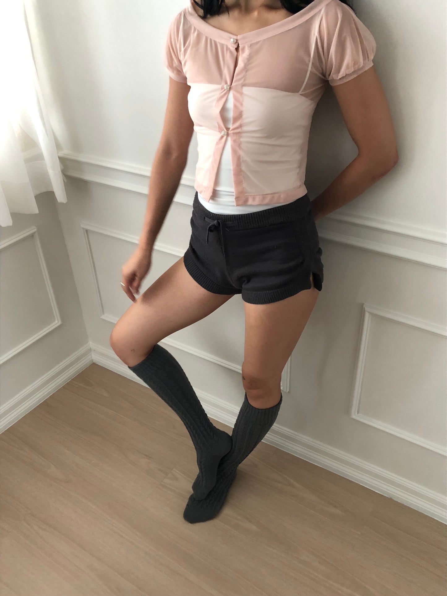 DAPHNE BLUSH—SHEER PEACH TOP