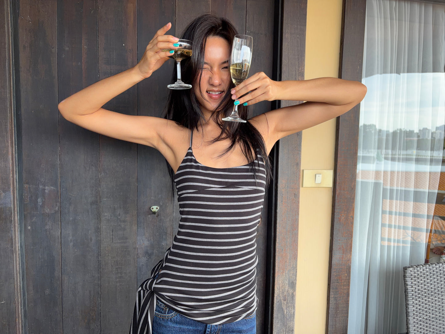 FRANKIE HALTER TIE TOP