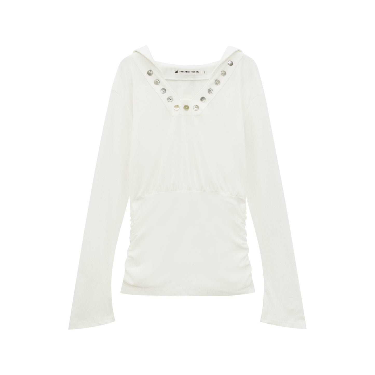 LORA PEARL LINE—MARINE COLLAR BLOUSE
