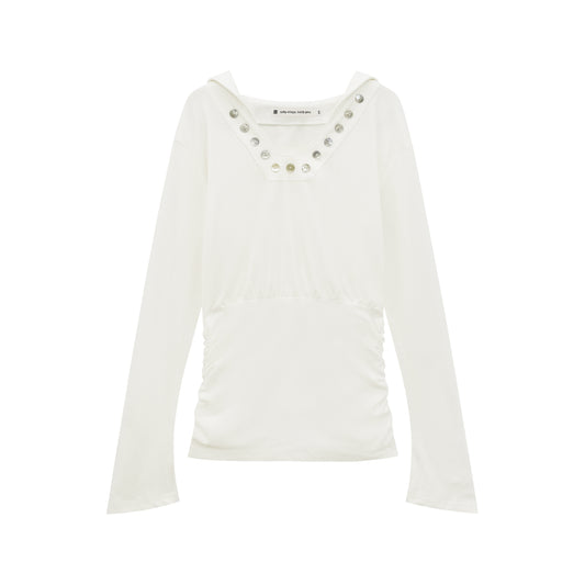 LORA PEARL LINE—MARINE COLLAR BLOUSE