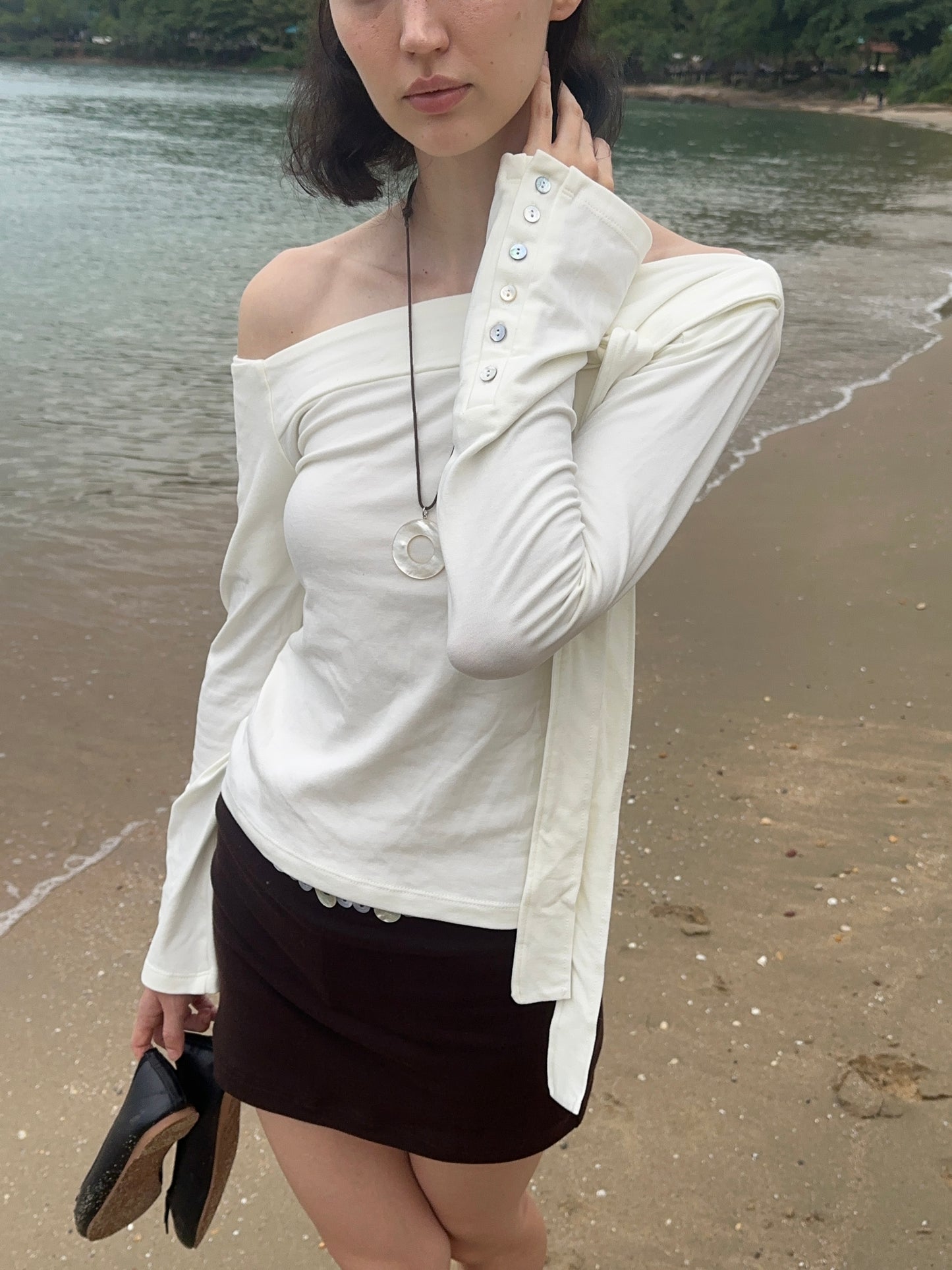 MALE—LOOP TIE LONG SLEEVE BLOUSE