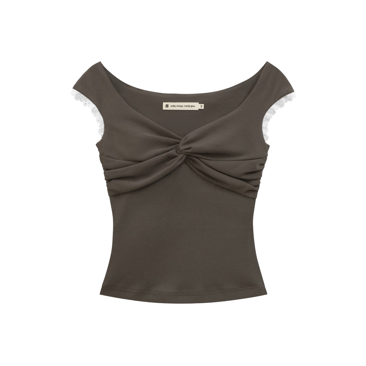 MILA LACE—DRAPED TOP